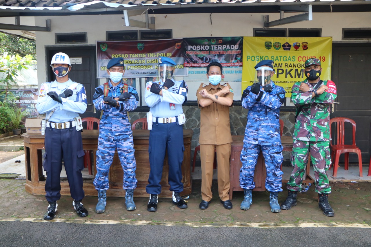 Lanud Suryadarma Tinjau Posko PPKM Mikro Covid-19 di Wilayah Kalijati