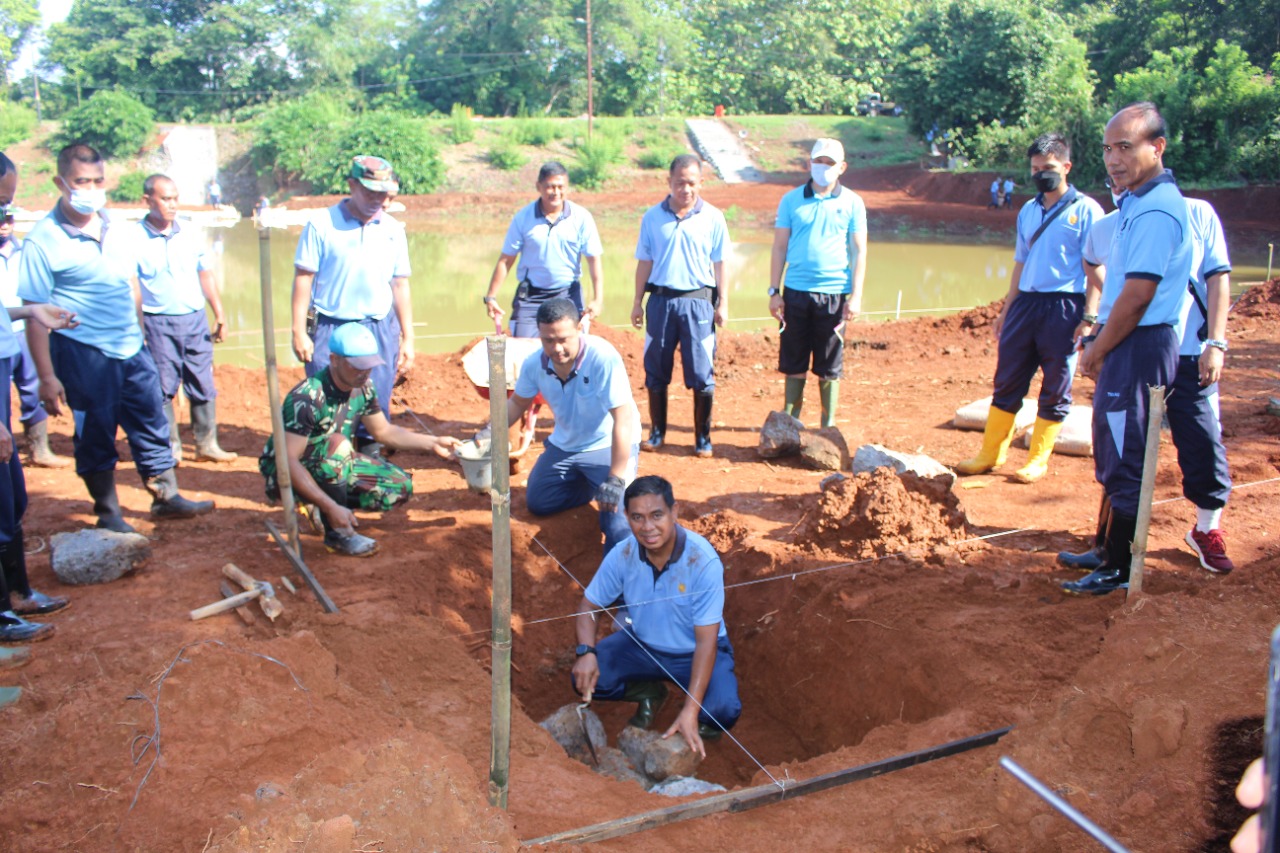 Danlanud Suryadarma Melauching dan Peletakan Batu Pertama Pembagungan Selter Telaga Suryajati 42.