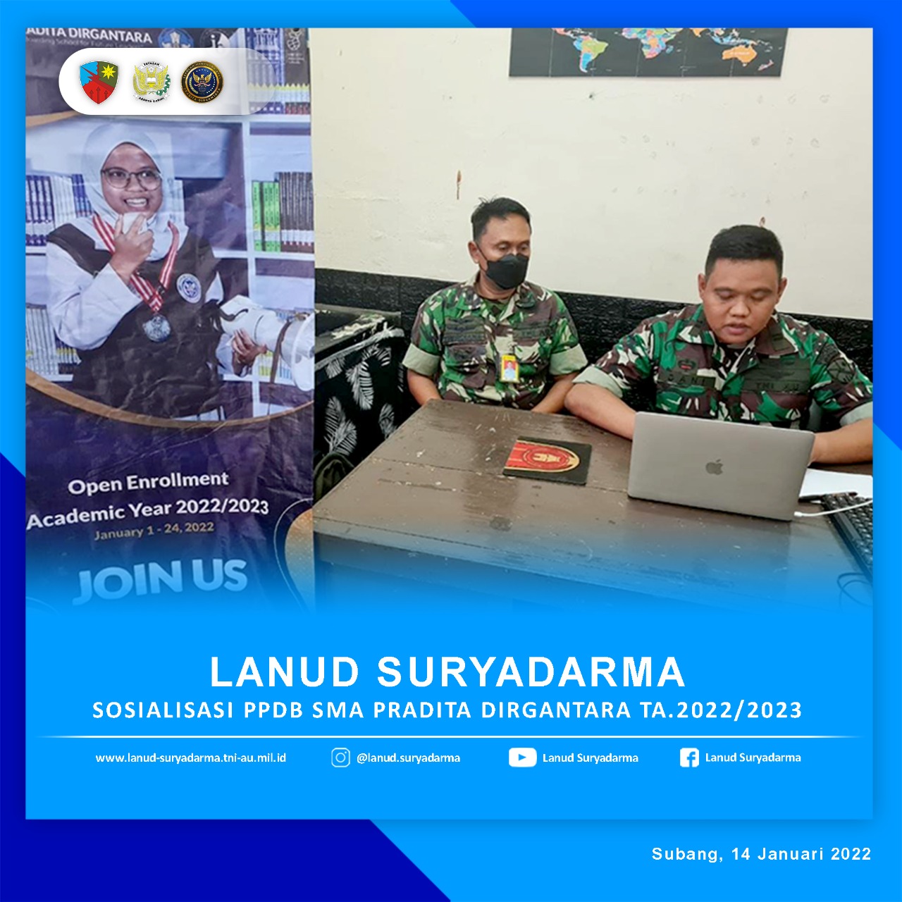 Lanud Suryadarma Kembali Sosialisasikan PPDB SMA Pradita secara Virtual