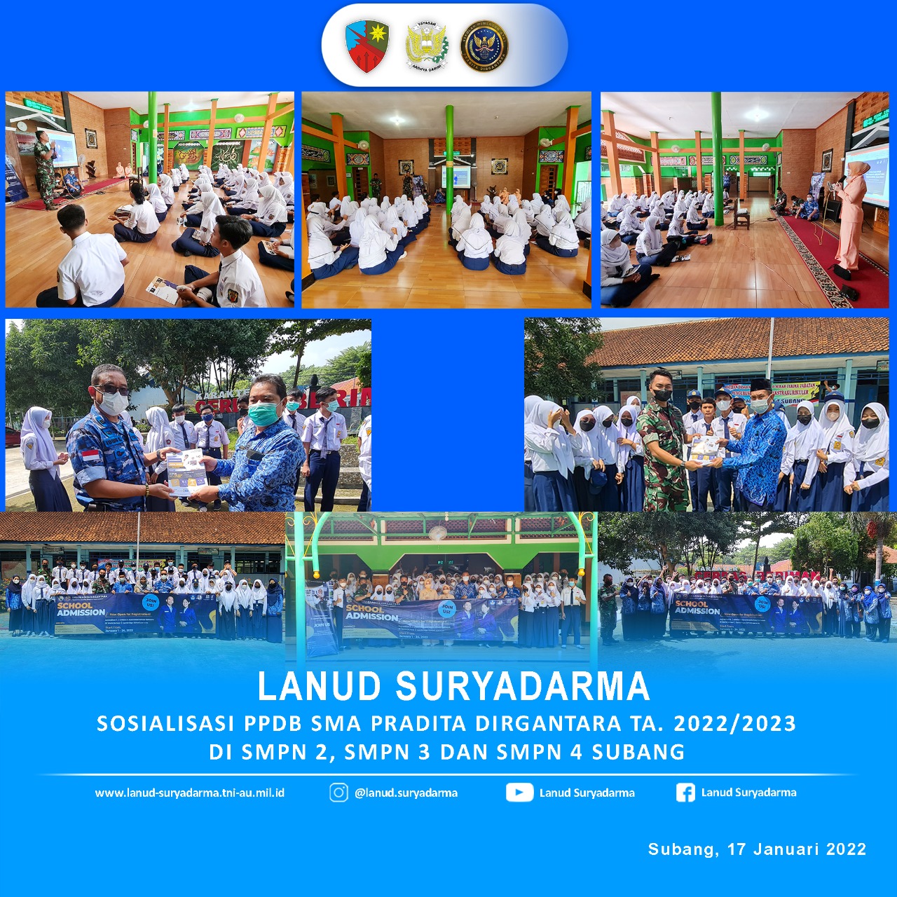 Lanud Suryadarma Terus Sosialisasikan PPDB SMA Pradita Dirgantara Ke SMPN Di Kabupaten Subang