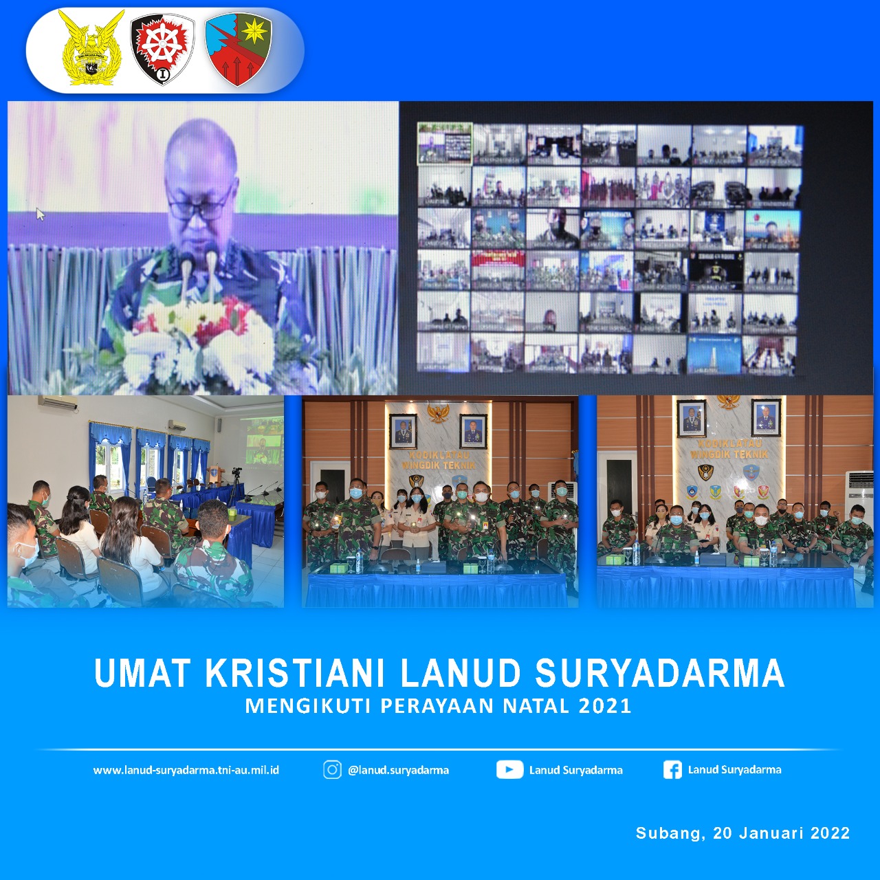 Umat Kristiani Lanud Suryadarma Mengikuti Perayaan Natal 2021