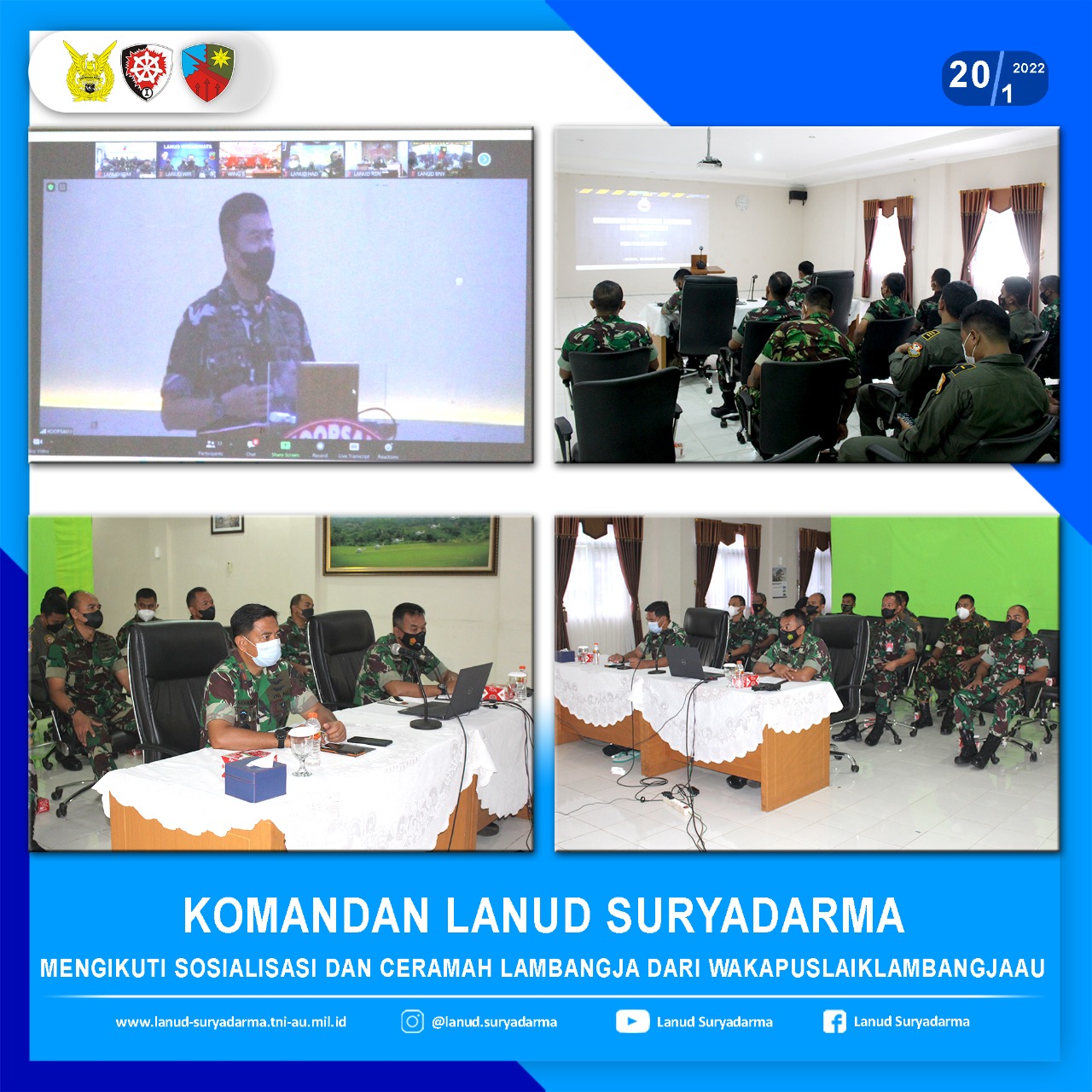 Komandan Lanud Suryadarma Mengikuti Sosialisasi dan Ceramah Lambangja dari Puslaiklambangjaau