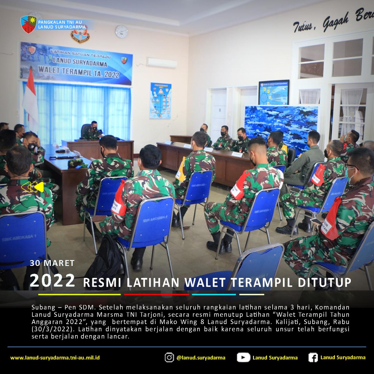 RESMI LATIHAN WALET TERAMPIL DITUTUP