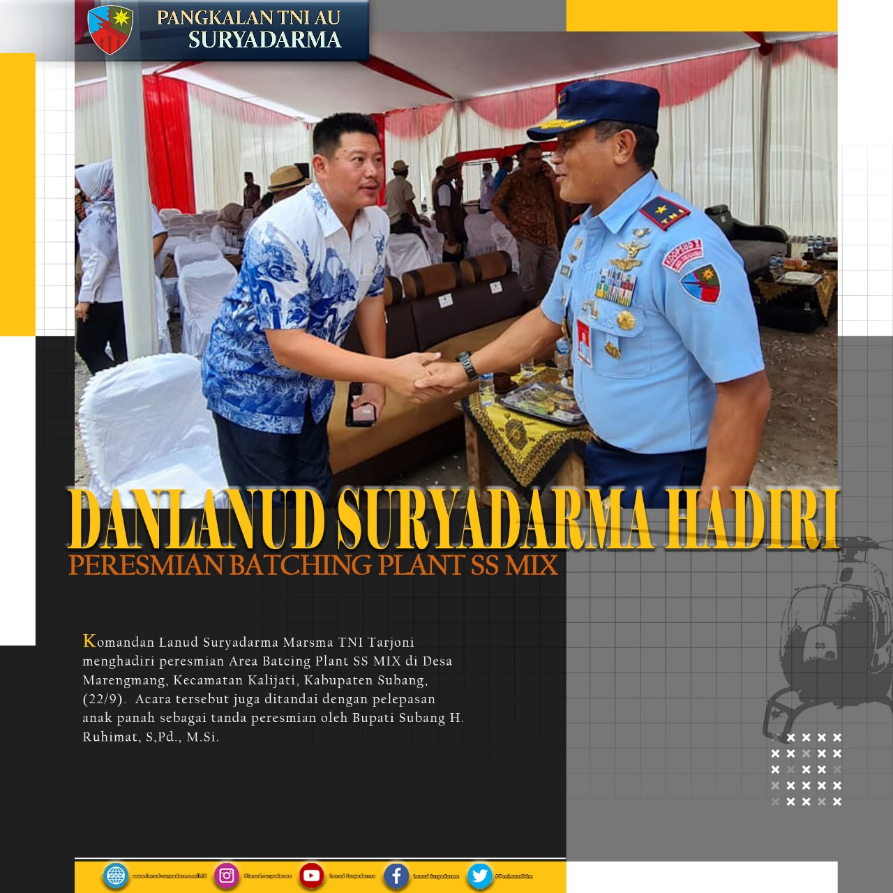 Danlanud Suryadarma Hadiri Peresmian BATCHING PLANT SS MIX