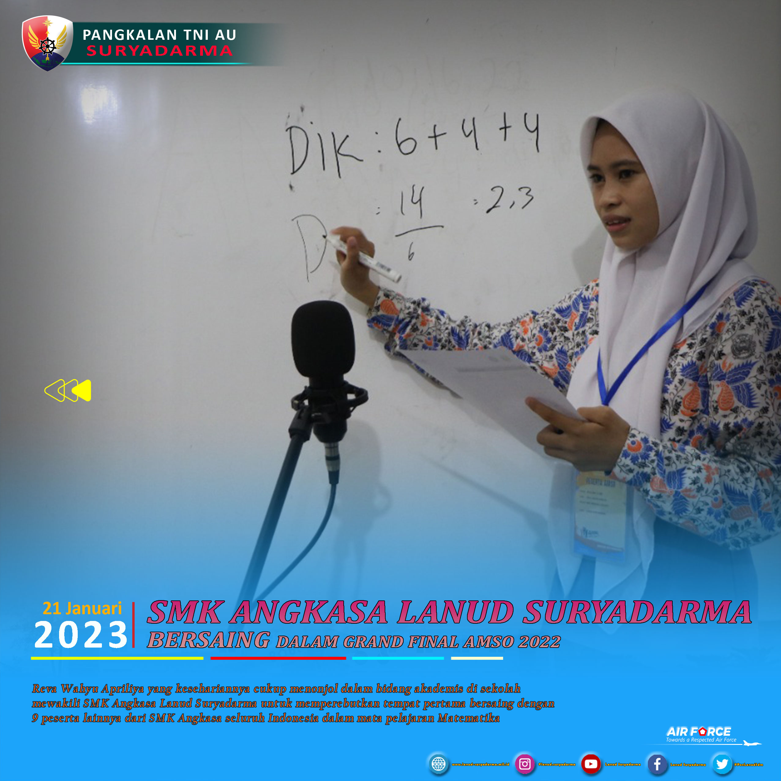 SMK Angkasa Lanud Suryadarma Bersaing Dalam Grand Final AMSO 2022