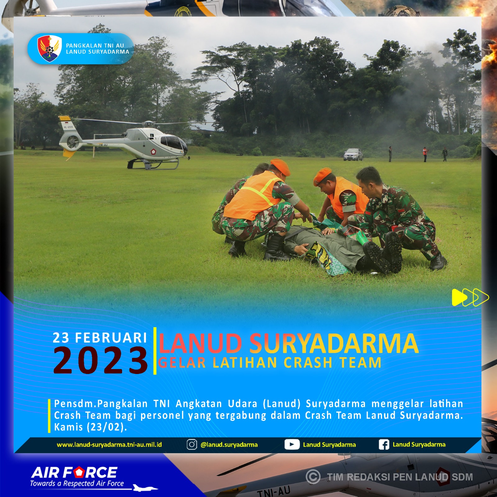 Lanud Suryadarma Gelar Latihan Crash Team