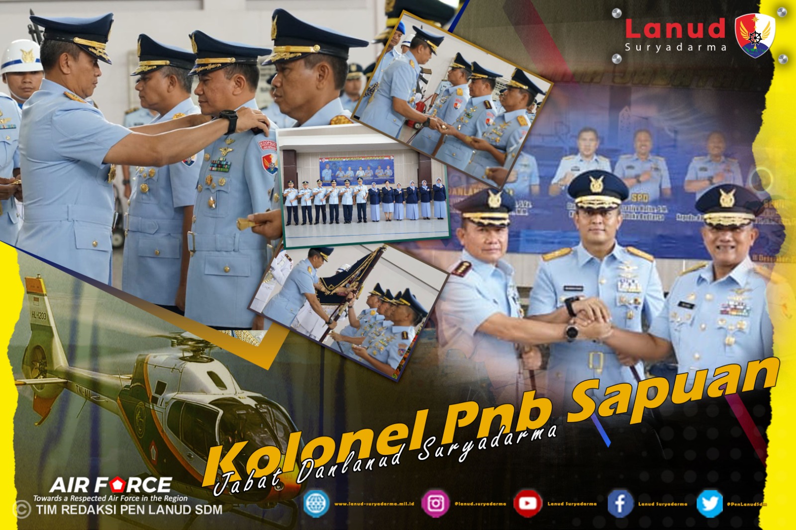 Kolonel Pnb Sapuan, S.Sos., M.M Jabat Danlanud Suryadarma