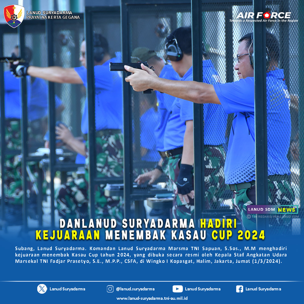 Danlanud Suryadarma Hadiri Kejuaraan menembak Kasau Cup 2024