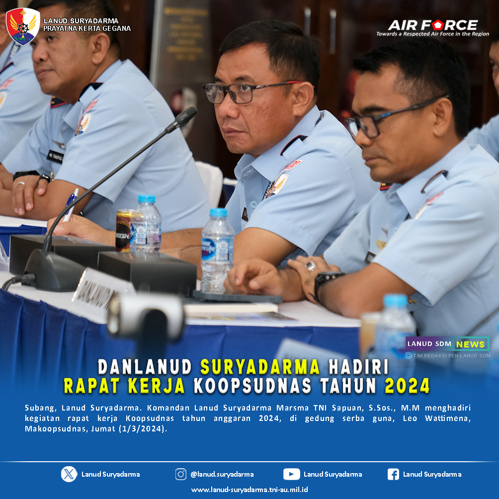 Danlanud Suryadarma Hadiri Rapat Kerja Koopsudnas Tahun 2024