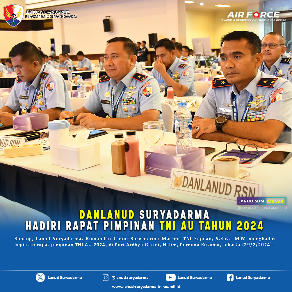 Danlanud Suryadarma Hadiri Rapat Pimpinan TNI AU Tahun 2024