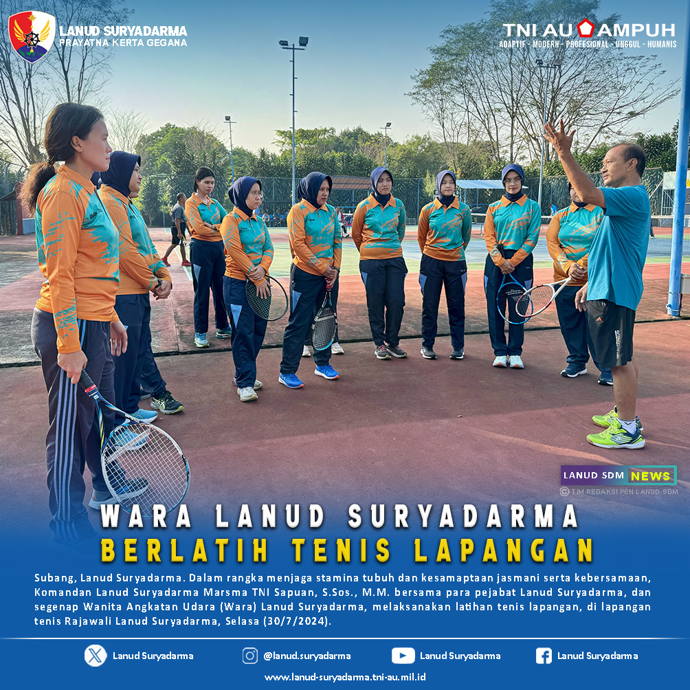 Wara Lanud Suryadarma Berlatih Tenis Lapangan