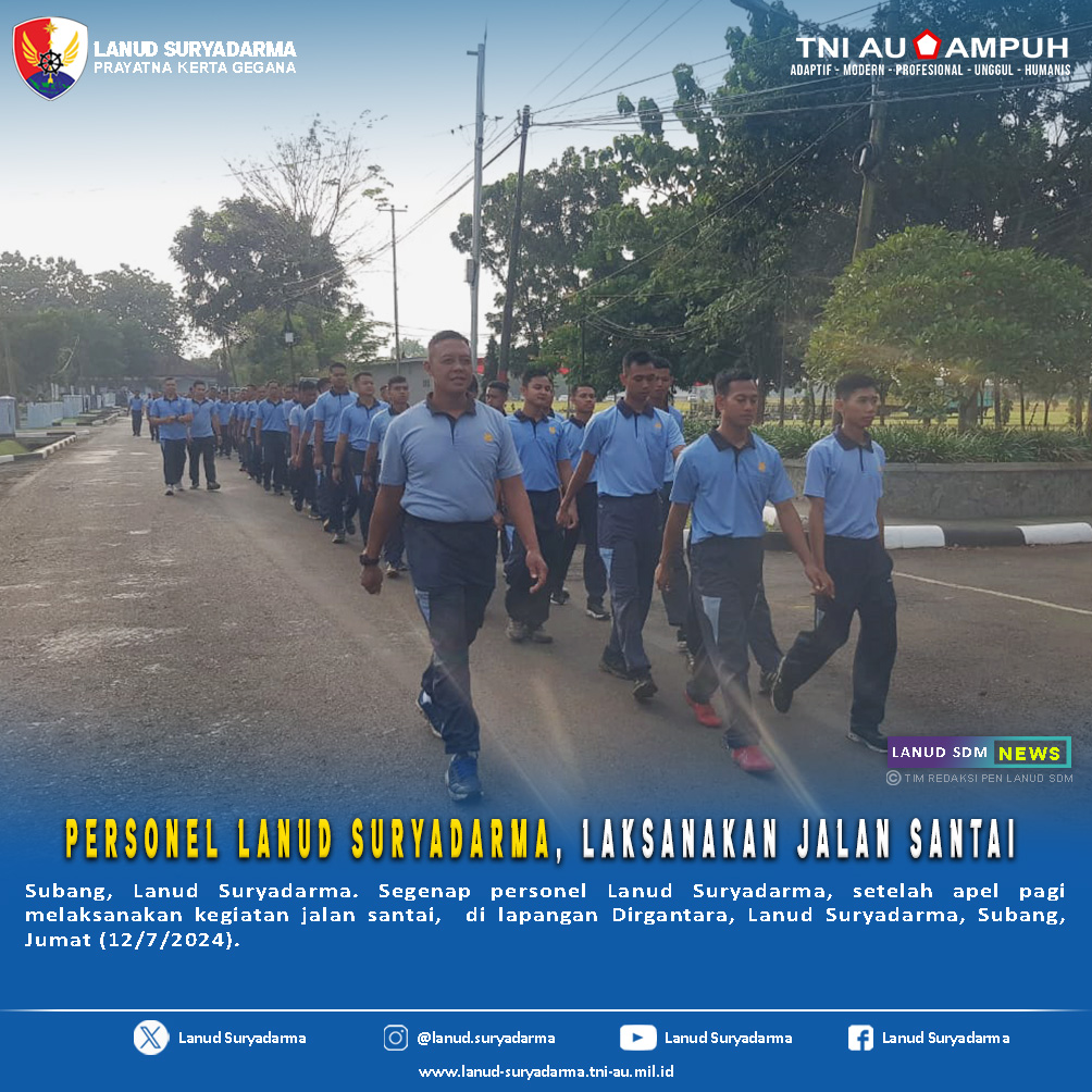 Personel Lanud Suryadarma Laksanakan Jalan Santai