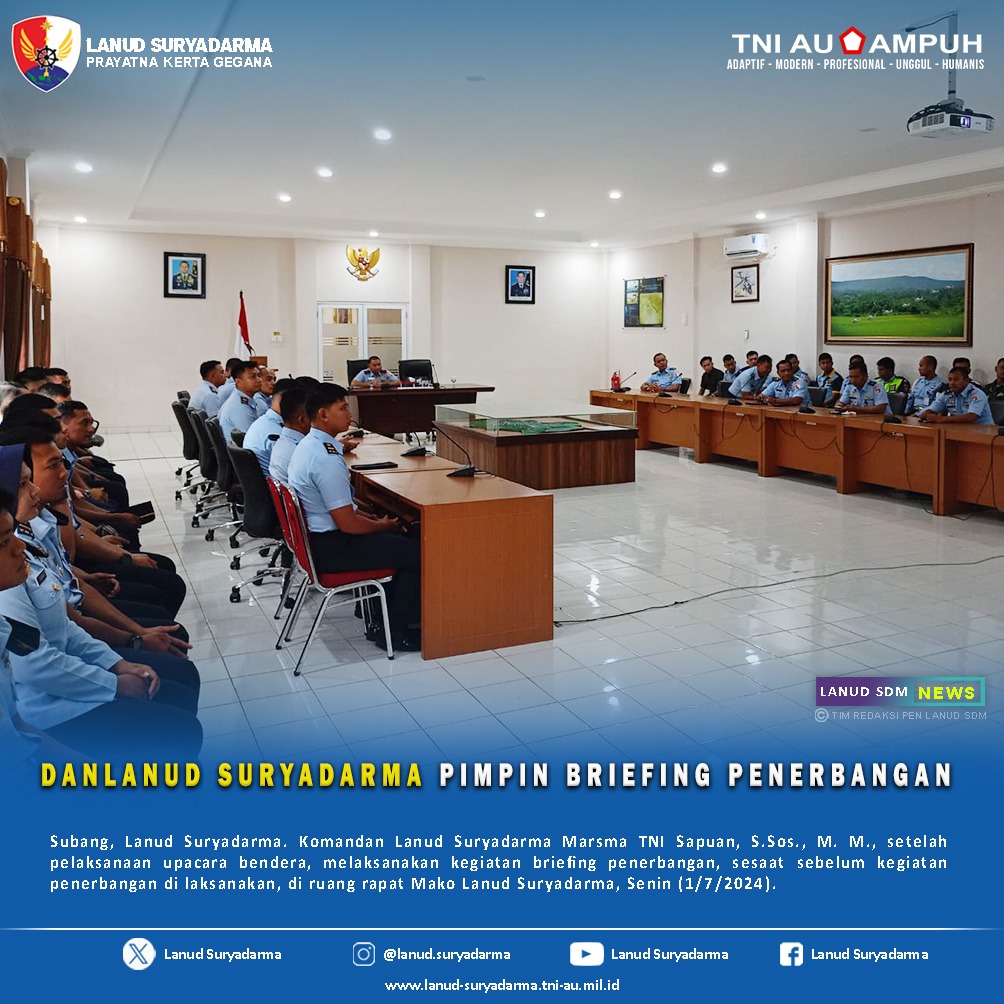 Danlanud Suryadarma Pimpin Briefing Penerbangan