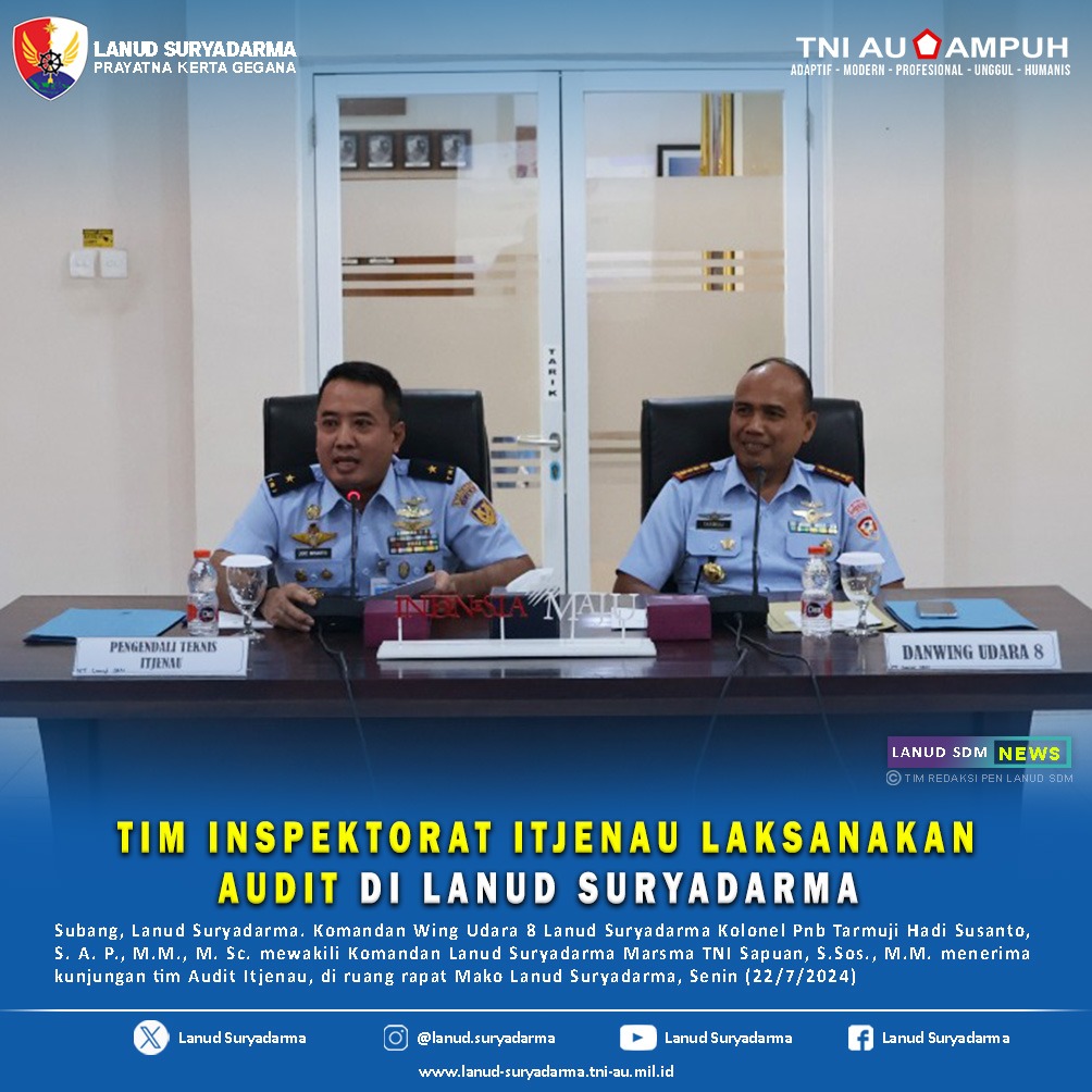 Tim Inspektorat Itjenau Laksanakan Audit di Lanud Suryadarma