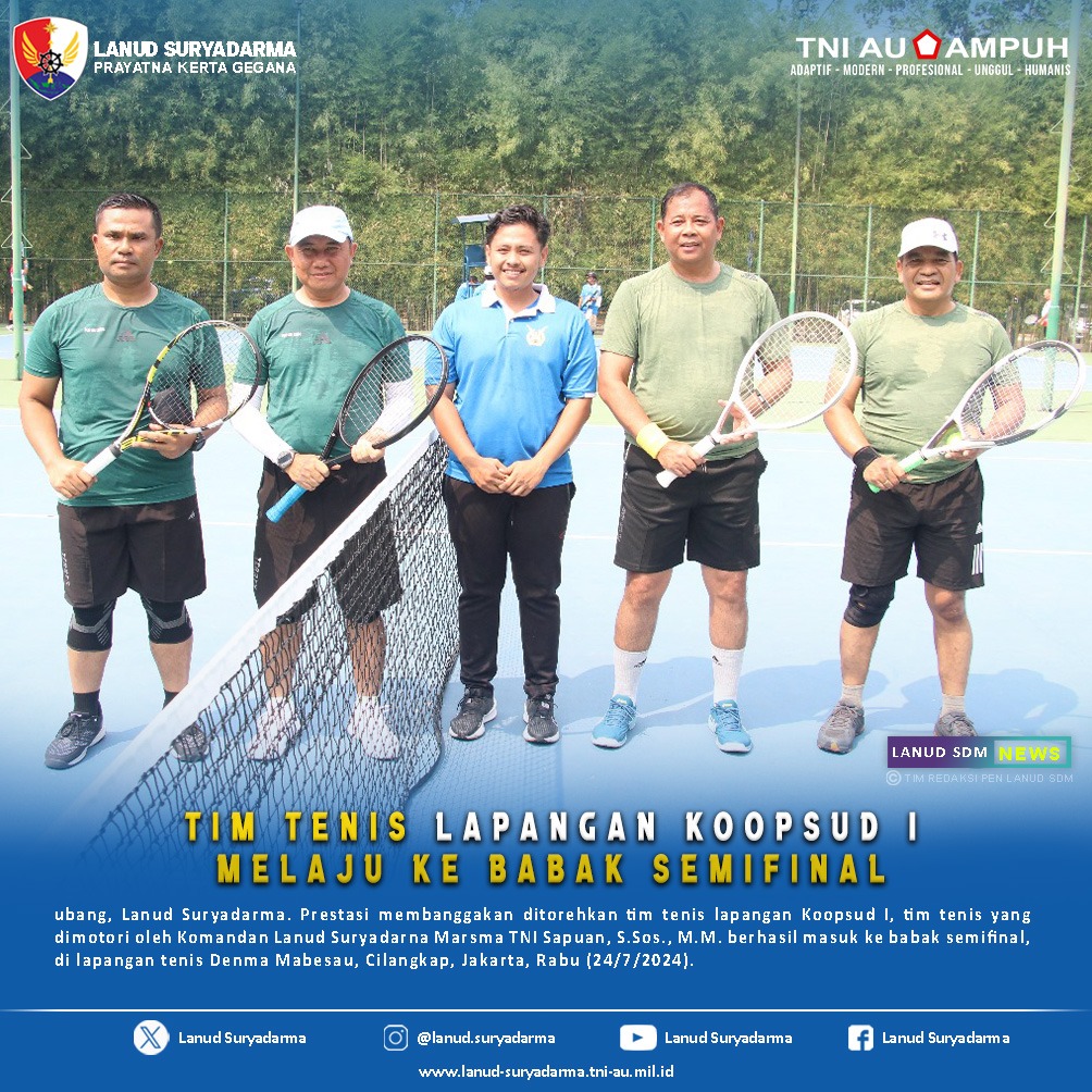 Tim Tenis Lapangan Koopsud I Melaju Ke Babak Semifinal