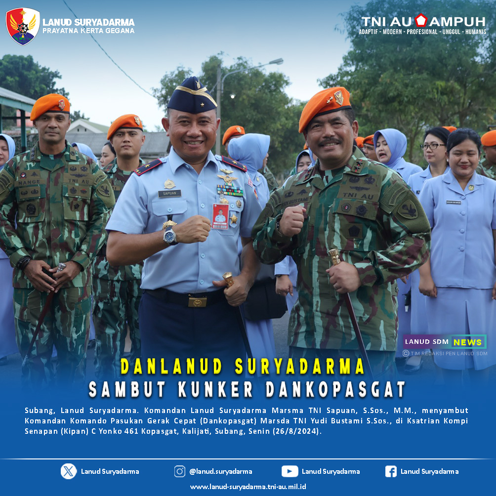 Danlanud Suryadarma Sambut Kunker Dankopasgat