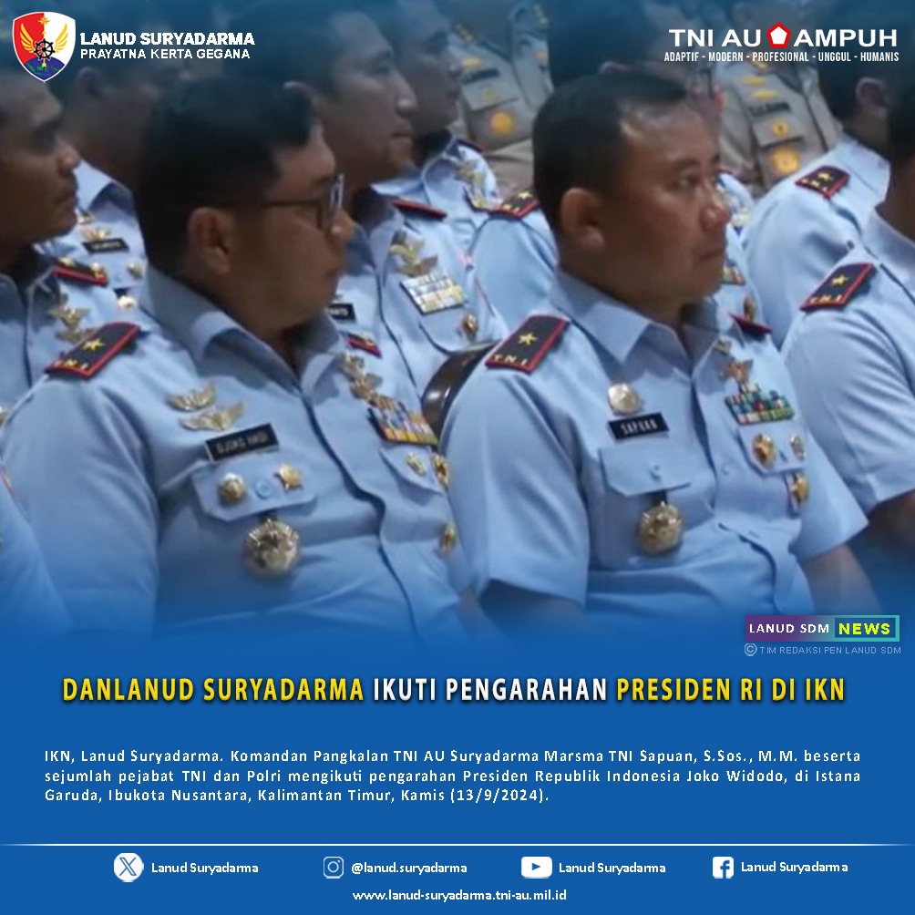 Danlanud Suryadarma Ikuti Pengarahan Presiden RI di IKN