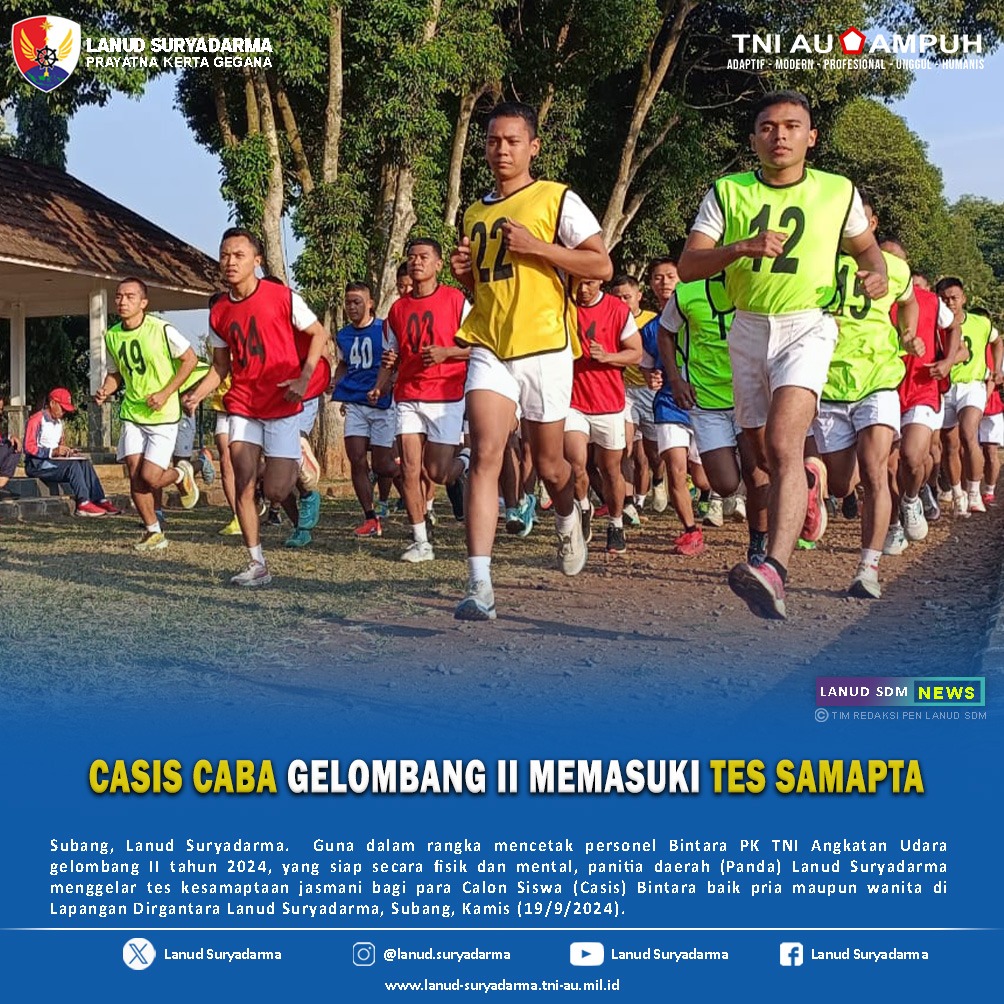 Casis Caba Gelombang II Memasuki Tes Samapta