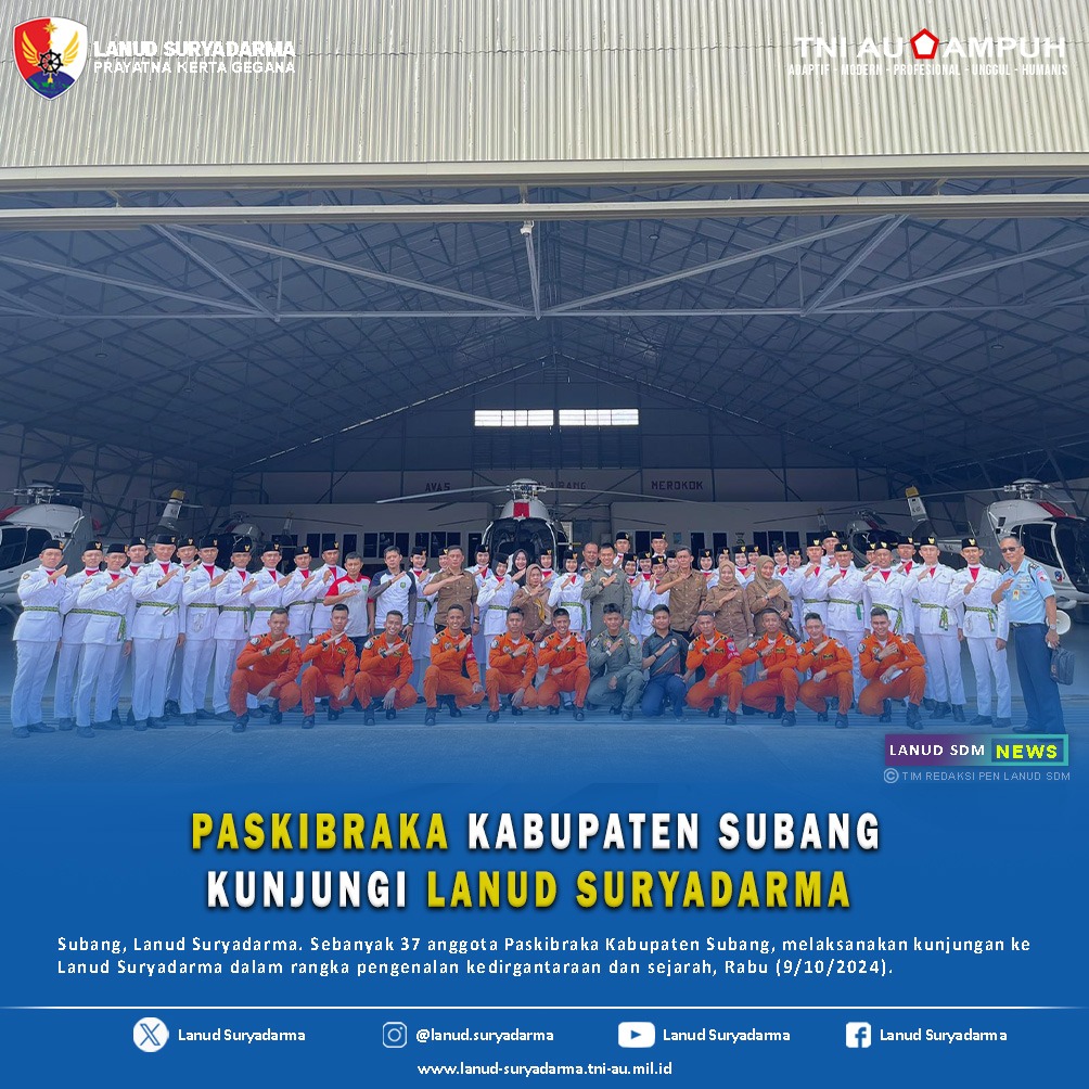 Paskibraka Kabupaten Subang Kunjungi Lanud Suryadarma