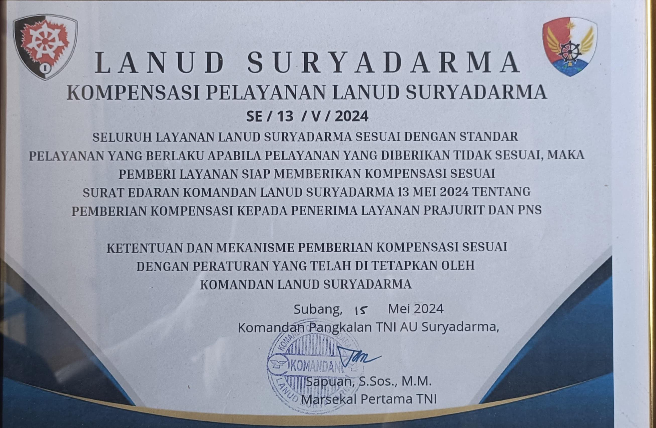 Konvensasi Layanan Lanud Suryadarma