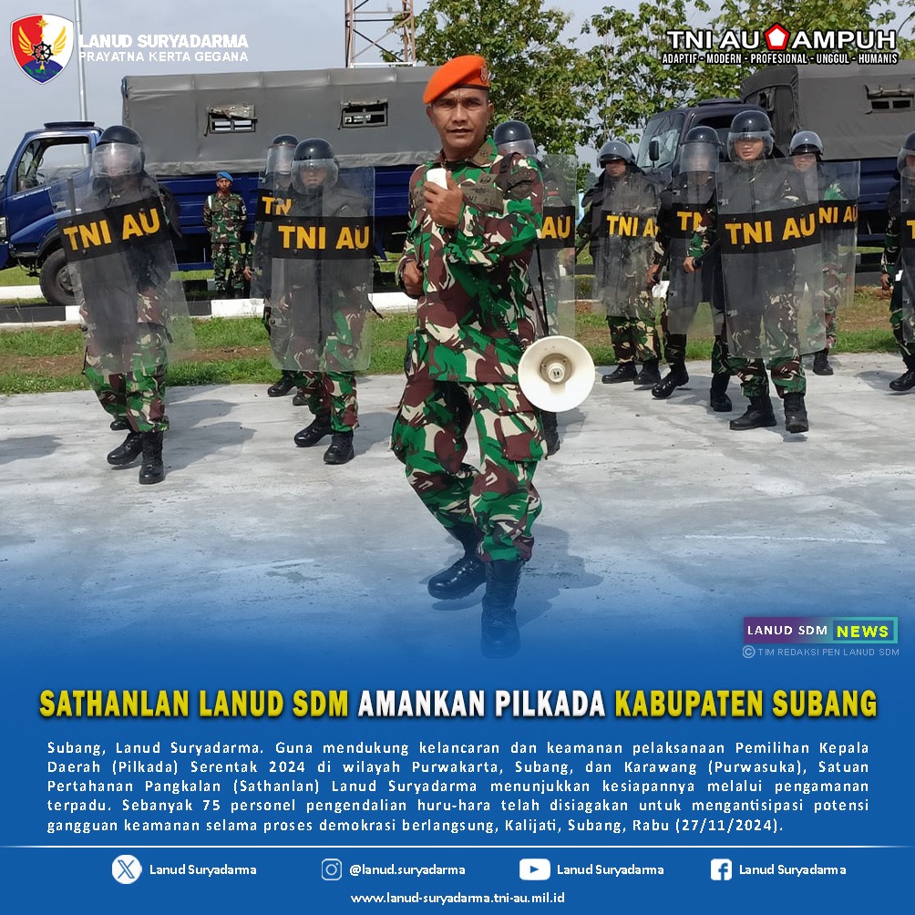 Sathanlan Lanud Sdm Amankan Pilkada Kabupaten Subang