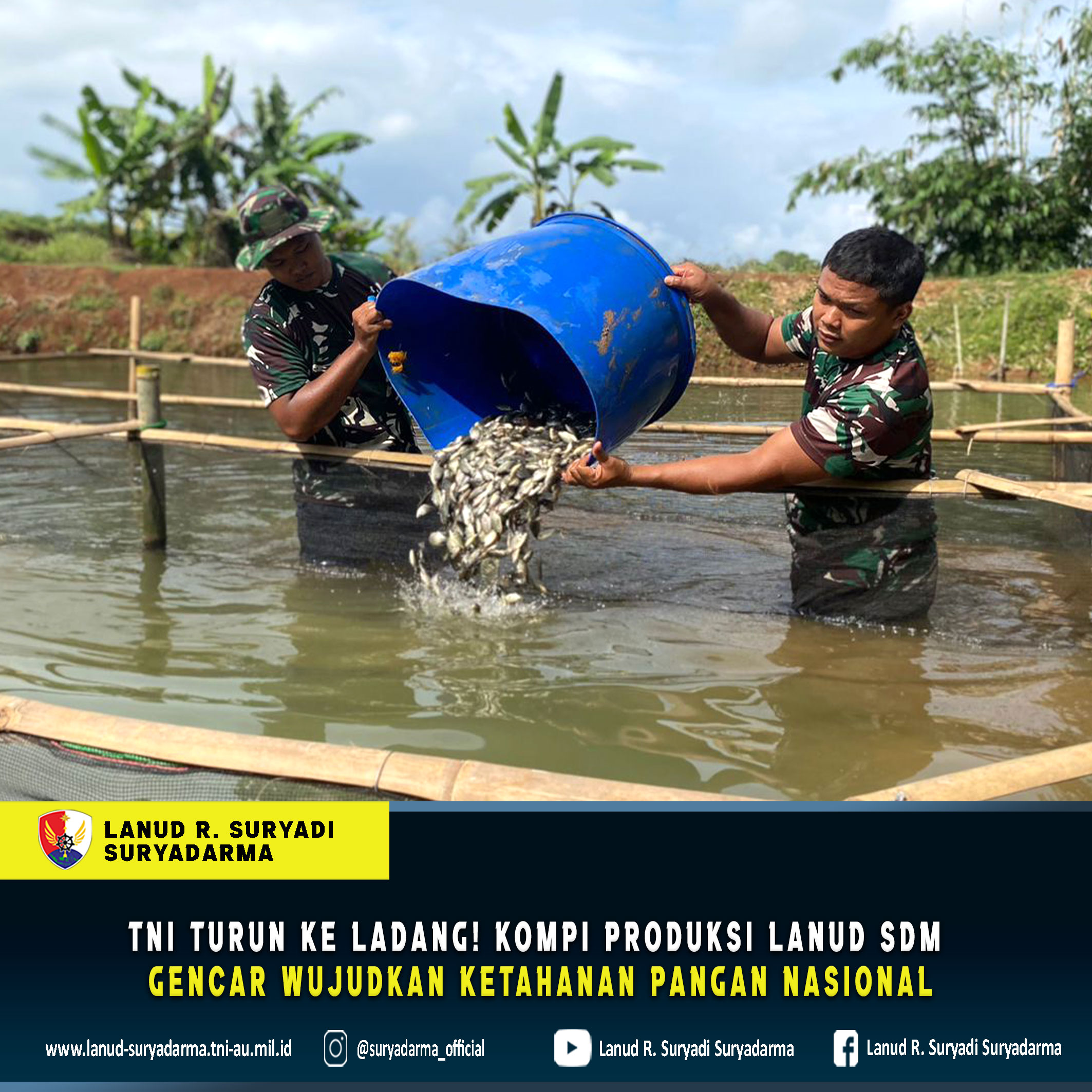 TNI Turun ke Ladang! Kompi Produksi Lanud Sdm Gencar Wujudkan Ketahanan Pangan Nasional