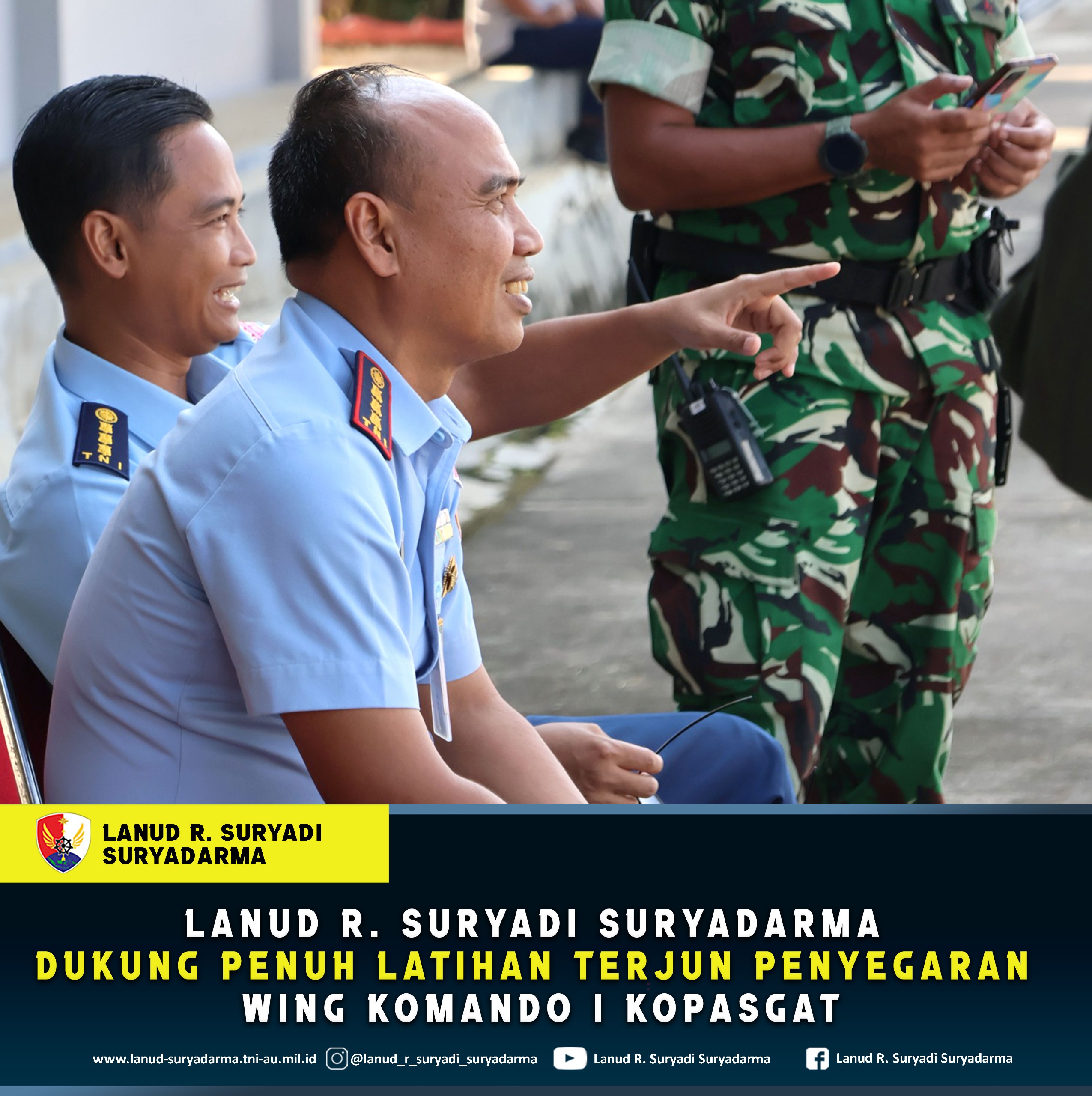 Lanud Suryadarma Dukung Penuh Latihan Terjun Penyegaran Wing Komando I Kopasgat