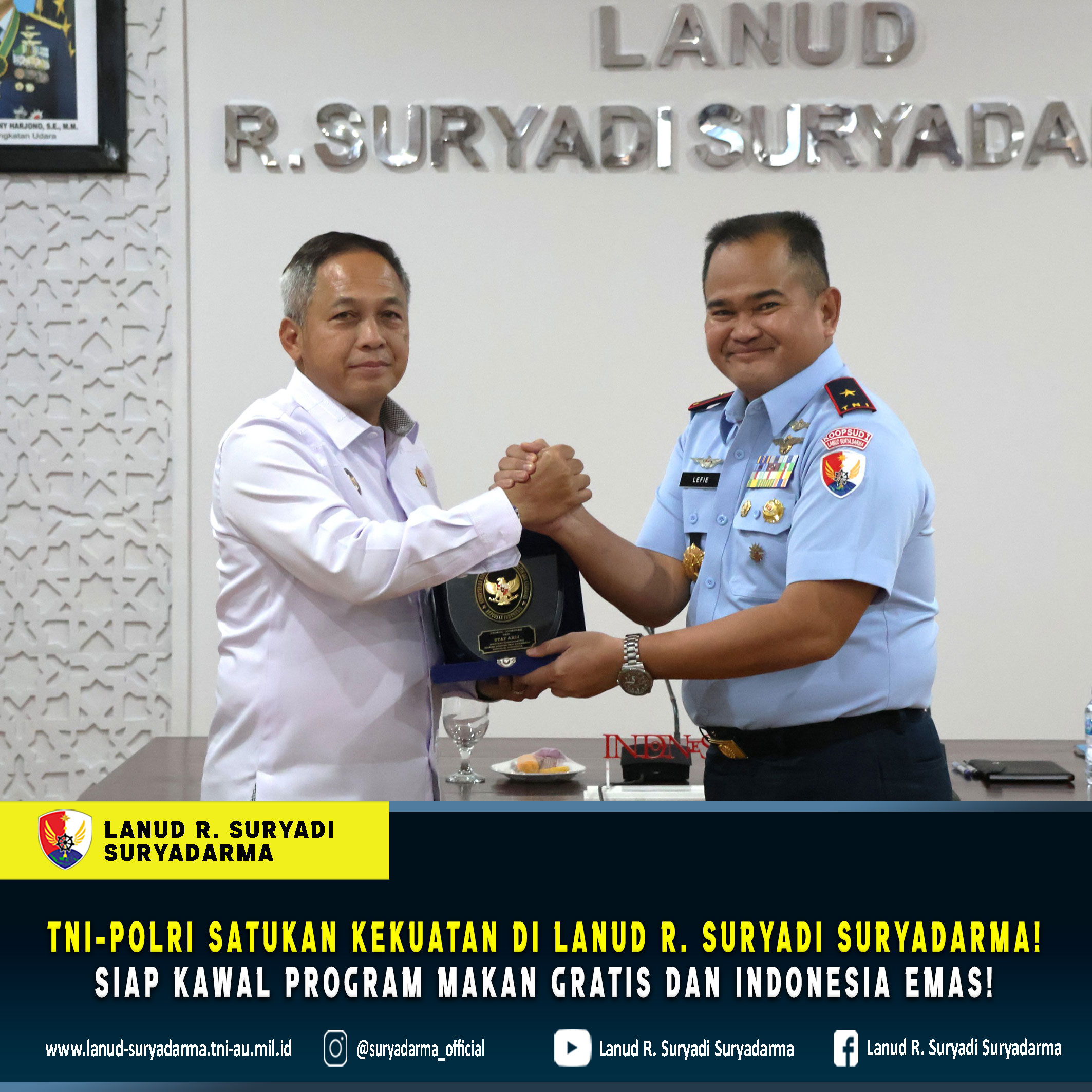 TNI-Polri Satukan Kekuatan di Lanud R. Suryadi Suryadarma! Siap Kawal Program Makan Gratis dan Indonesia Emas!