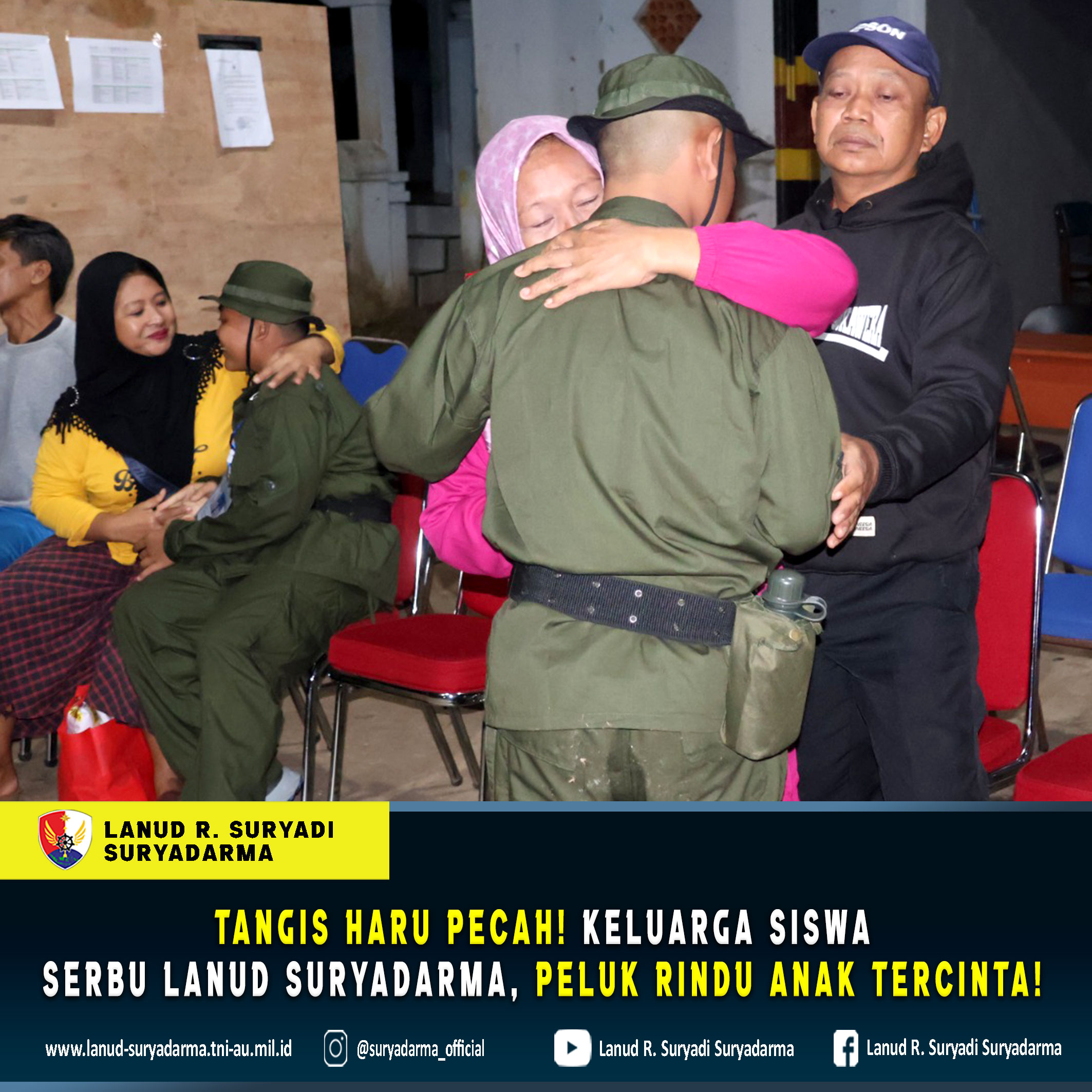 Tangis Haru Pecah! Keluarga Siswa Serbu Lanud Suryadarma, Peluk Rindu Anak Tercinta!