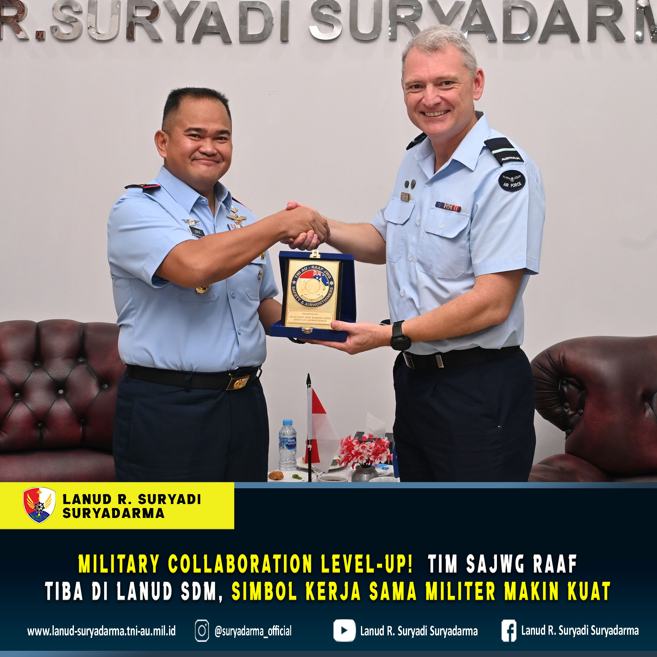 Military Collaboration Level-Up! Tim SAJWG RAAF Tiba di Lanud Sdm, Simbol Kerja Sama Militer Makin Kuat