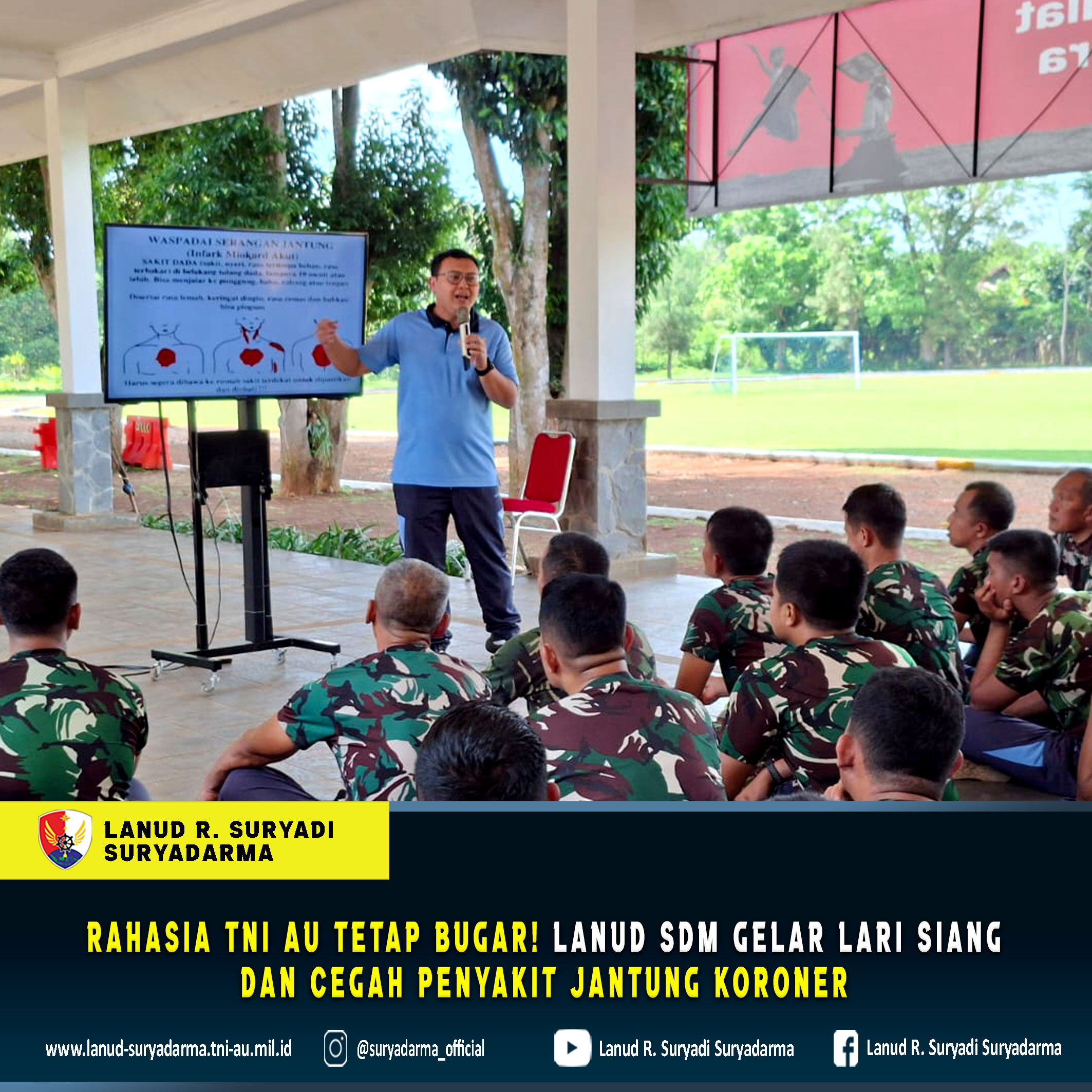 Rahasia TNI AU Tetap Bugar! Lanud Sdm Gelar Lari Siang dan Cegah Penyakit Jantung Koroner