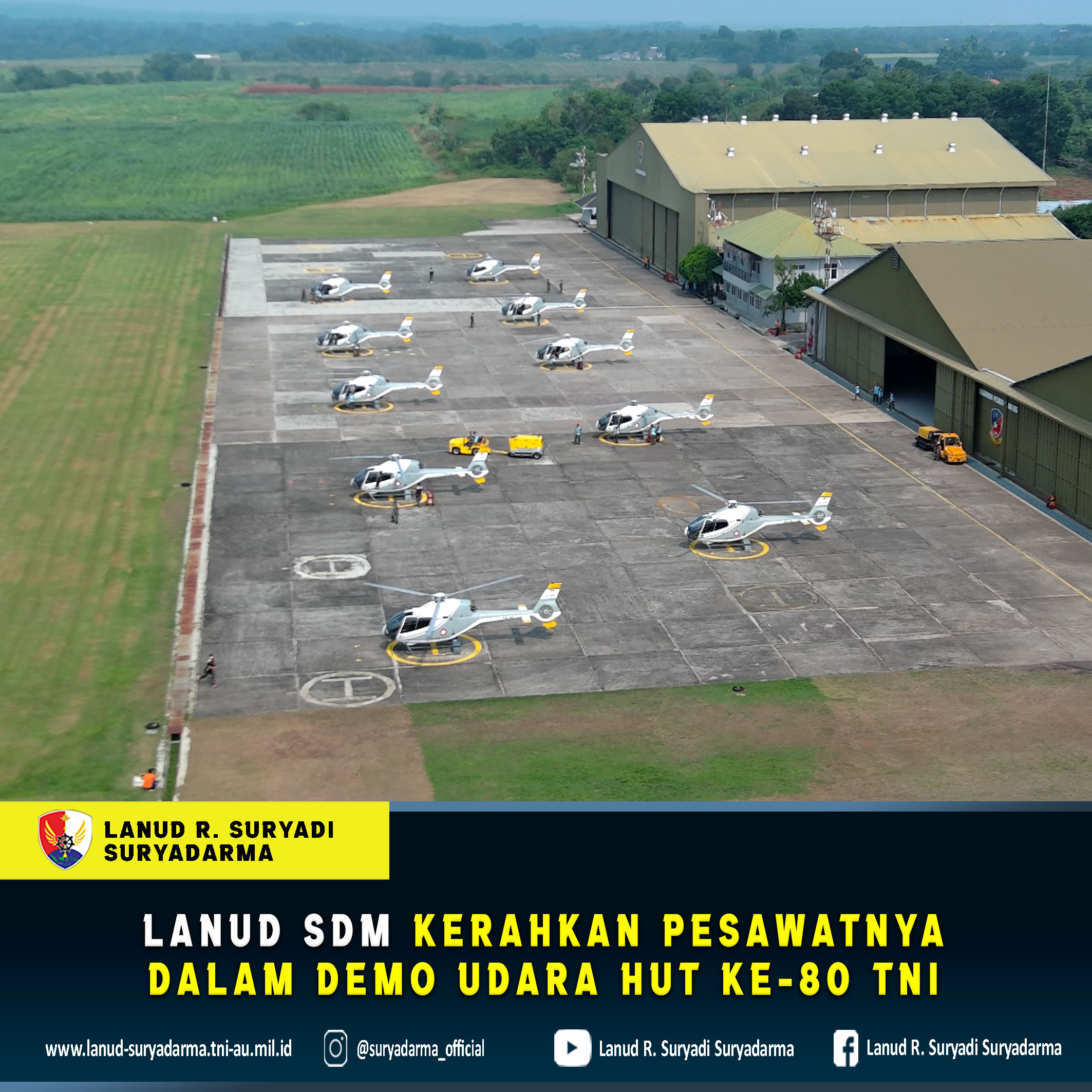 Lanud Sdm Kerahkan Pesawatnya Dalam Demo Udara HUT ke-80 TNI